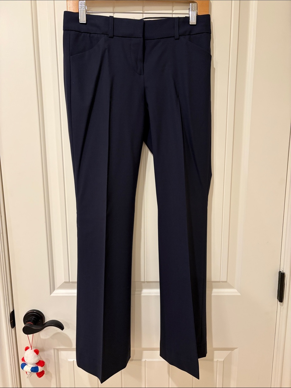 Theory Max C Slim Flare Navy Dress Pants